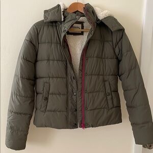 Kids Olive Green Puffer Jacket
